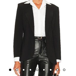 BLACK SINGLE BREASTED STRAIGHT FIT JACKET